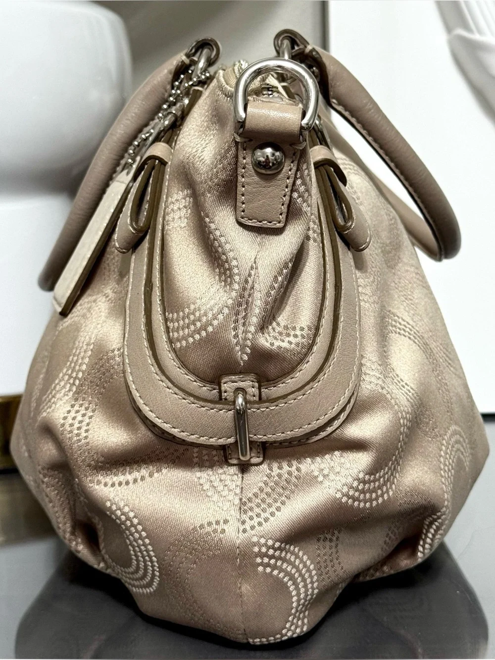 COACH Madison Dotted Op Art Large Sophia Satchel 15957